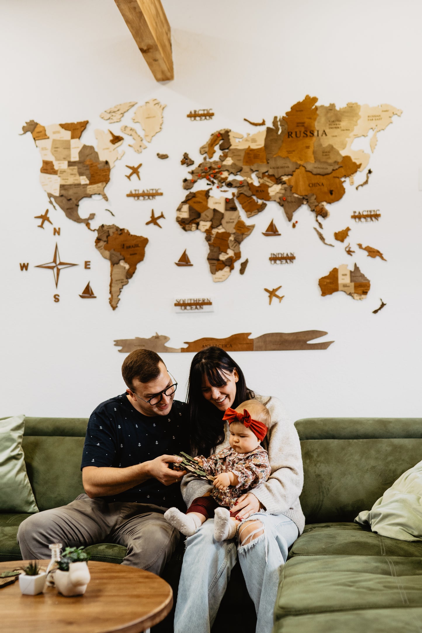 3D premium drvena mapa sveta(3D wooden world map)