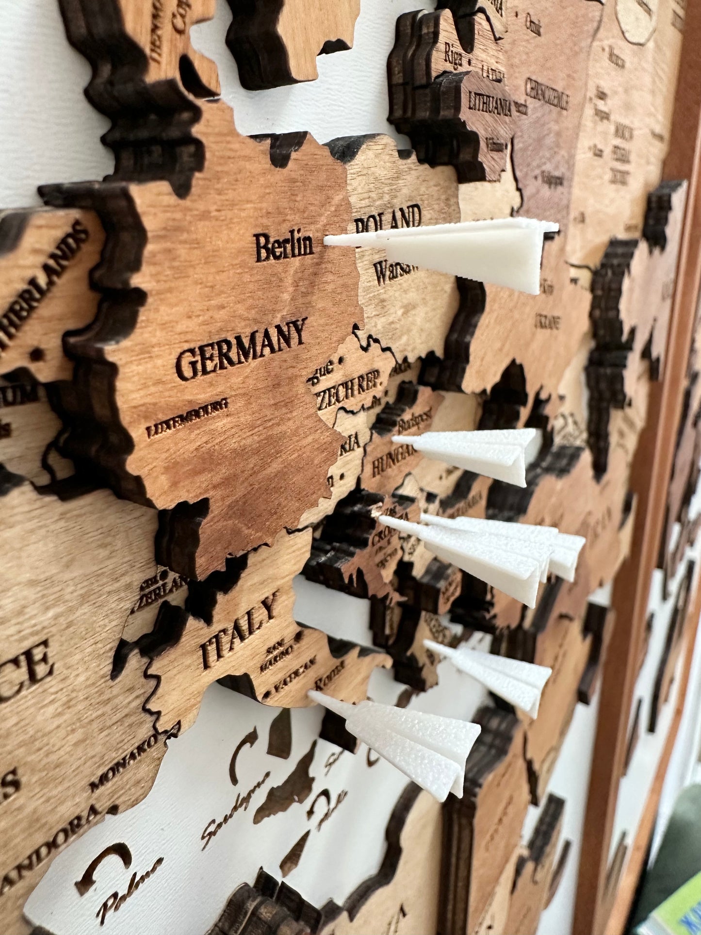 3D premium drvena mapa sveta(3D wooden world map)