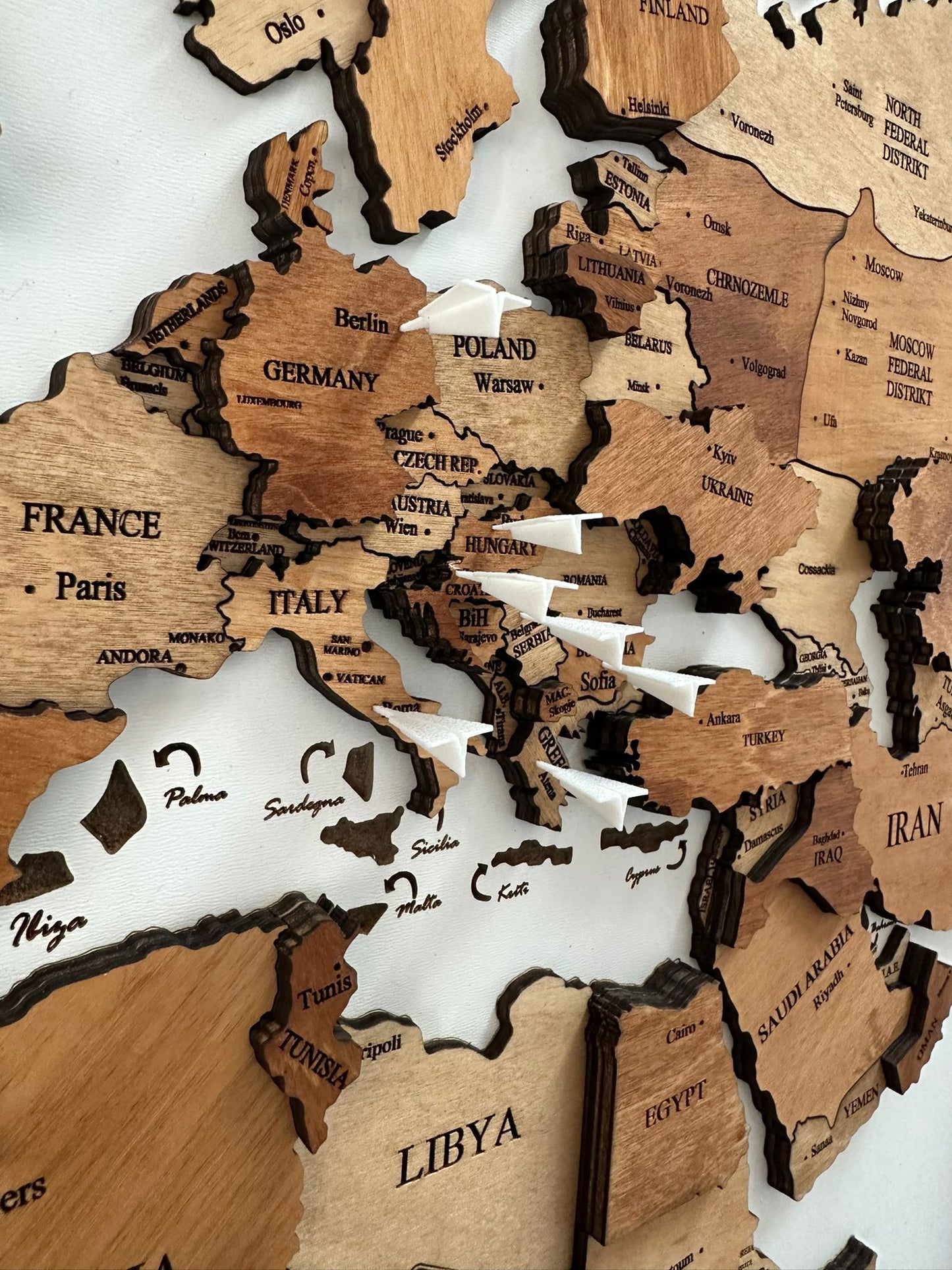 Set 40 pinova - dodatak za 3D drvenu mapu sveta